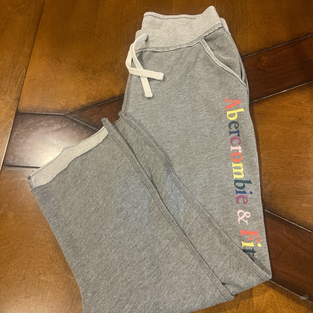 Abercrombie & Fitch Kids Gray Joggers with Multicolor Logo